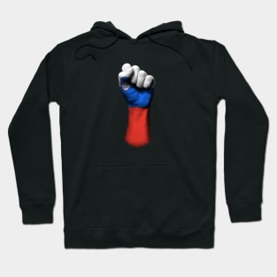 Flag of Slovenia on a Raised Clenched Fist Hoodie